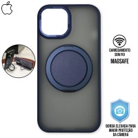 Capa iPhone 14 Pro - Metal Stand Fosca Magsafe Navy Blue